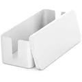 Produktbild: deleyCON Kabelmanagement Box Kabel Organizer Box Kabelkasten 40,5cm x 15,3cm x 13cm Robuster Kunststoff 2 Seitliche Kabelführungen Schutz und Sicherheit Weiß