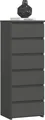 Produktbild: Kommode mit 6 Schubladen Kommode Schlafzimmer Flur Wohnzimmer Organizer Kommode mit Schubladen 40 cm breit 109 cm hoch | graphit Holz Highboard Sideboard Mehrzweckschrank Schrank schmal