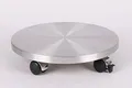 Produktbild: Möbelroller/Pflanzenroller (Profi) Ø 30 cm, ALU, 120kg, Chromrollen + Bremse, Marke: Szagato, Made in Germany (Design-Pflanzenroller Transportroller Rollbrett)