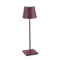 Produktbild: Zafferano, Poldina Pro Lampe, Kabellose, Wiederaufladbare Tischlampe mit Touch Control, Auch für den Außenbereich Geeignet, Dimmer, 2200-3000 K, Höhe 38 cm, Farbe Bordeaux