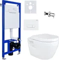 Produktbild: Hänge Dusch WC Taharet Bidet Toilette Vorwandelement Spülkasten + Ventil + AC90L
