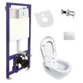Produktbild: Hänge Dusch WC Taharet Bidet Toilette Vorwandelement Spülkasten + Ventil + AC90L