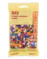 Produktbild: Hama Perlen 207-00 Bügelperlen Beutel mit ca. 1.000 bunten Midi Bastelperlen mit Durchmesser 5 mm im Volltonfarben Mix, kreativer Bastelspaß für Groß und Klein