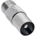 Produktbild: InLine Koaxial Adapter, IEC- Stecker (Antenne) auf F-Buchse