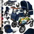 Produktbild: KESSER® Loops Kinderwagen 4 in 1 Kombikinderwagen Komplett-Set auch als Buggy für Kinder bis 4 Jahre inkl. Babywanne, Babyschale + Fußsack, Korb...