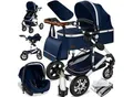 Produktbild: KESSER® Loops Kinderwagen 4 in 1 Kombikinderwagen Komplett-Set auch als Buggy für Kinder bis 4 Jahre inkl. Babywanne, Babyschale + Fußsack, Korb, Wickeltasche, Regen- & Insektenschutz & Flaschenhalter