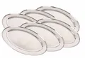 Produktbild: 6er-Set Edelstahl Servierplatte 40cm Buffetplatte Serviertablett Partyplatte