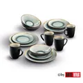 Produktbild: Tafelservice - grau-schwarz - Crackle - 16-teilig