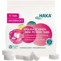 Produktbild: HAKA Spülmaschinentabs Mini Power Tabs, Zitrone, biologisch abbaubar, unverpackt, mikroplastikfrei, 75 Tabs