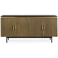 Produktbild: Sideboard Virat aus Mangoholz, modernes Design, schwarz gold, 160 cm Breite, Bizzotto