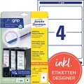Produktbild: 120 AVERY Zweckform Ordnerrücken-Etiketten, 59x192 mm, ablösbar