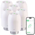 Produktbild: revolt Smart Home Thermostate: 6er-Set Heizkörper-Thermostate mit App-Programmierung, Bluetooth (Wochenprogramm, Heizkörper Thermostatköpfe)