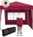 Produktbild: Kronenburg Faltpavillon 3x3m - Wasserfest, UV-Schutz 50+, 2 Seitenteile, rot
