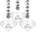 Produktbild: Folat Spiralen Just Married Hochzeit Party-Deko 3 Stück Silber-Weiss-g