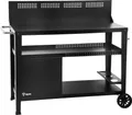 Produktbild: BBQ-Toro Grillwagen 125 x 57 x 104 cm, Schwarz, Grilltisch mit Windschutz, Outdoor Grill Trolley
