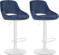 Produktbild: CLP Barhocker Milet Samt (2er Set, 2 St., 2er), höhenverstellbar und drehbar