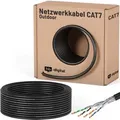 Produktbild: hb-digital CAT 7 Kabel für Außenbereich LAN Datenkabel max. 1000 MHz S/FTP PE AWG23 25m schwarz
