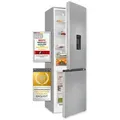 Produktbild: Exquisit Kühl-Gefrierkombination KGC320-95-E-WS-040C inoxlook | 313 L Volumen | Kühlgefrierkombination freistehend mit Wasserspender | 4* Gefrieren