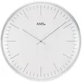Produktbild: AMS 9540 Wanduhr Quarz analog weiß silbern rund