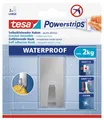 Produktbild: tesa Powerstrips Haken WATERPROOF Large Metall rechteckig 1 Haken + 2 Strips