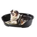 Produktbild: Ferplast Hundebett Kunststoff-Hundebett groß Hundeliege waschbar Hundekorb atmungsaktiv rutschfest Siesta Deluxe, 84 x 55 x h 28,5 cm, Schwarz