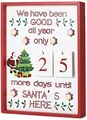 Produktbild: BRUBAKER Adventskalender Countdown Wandtafel mit Kalenderblättern Holz Weiß mit 6 LED Lichtern 28 x 4 x 35,5 cm