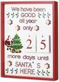 Produktbild: BRUBAKER Adventskalender Adventskalender Countdown Wandtafel - Kalender Weihnachten aus Holz (1-tlg), mit Kalenderblättern und 6 LED Lichtern - 28 x 4 x 35,5 cm