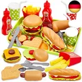 Produktbild: BUYGER Kinder Küchenspielzeug Lebensmittel Spielzeug Küche Hamburger Set P