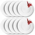 Produktbild: 10er SET CreaTable - EUROPA KRÄUTER - Pastateller CHILI 27 cm aus Porzellan