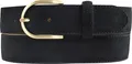Produktbild: BELTINGER Damen-Gürtel aus Veloursleder 3,5 cm | Velour-Ledergürtel für Damen 35mm | Wildleder-Gürtel mit runder, goldener Gürtelschließe | Schwarz 110cm