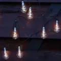 Produktbild: LED Solar Lichterkette mit 10 transparenten Glühbirnen mit Drahtlichterkette - 2 Funkt. - L: 4,5m - Transparent