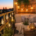 Produktbild: LED Solar Lichterkette Glühbirne transparent Garten Retro Gartendeko Balkon