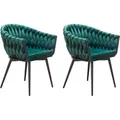 Produktbild: LC Home 2er Set Esszimmerstuhl »Remy« Samtoptik grün Armlehnstuhl Designerstuhl