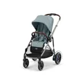 Produktbild: CYBEX Gold Kinderwagen e-GAZELLE S, Ab Geburt bis ca. 4 Jahre, Max. 22 kg (Single-Modus) / 2x 22 kg (Duo-Modus), All-in-1-System mit E-Antrieb und 20+ Konfigurationen, Stormy Blue