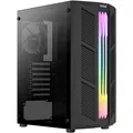 Produktbild: Aerocool Prime v1 RGB ATX Mid Tower PC Gehäuse Case Schwarz mit 120 mm Lüfter