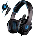 Produktbild: SADES SA901 7.1 Surround Sound Stereo Professionelle PC USB Gaming Headsets Stirnband Kopfhörer mit Mikrophon Tiefe Bässe Over-The-Ear-Lautstärkeregler für PC Gamers blau