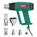 Produktbild: HYCHIKA 1800W Heissluftpistole Kit, 60℃- 600℃ Stufenlos variable Temperatur, Überlastungsschutz, mit 6 Düsen, ideal zum Entlacken, Erwärmen und Schrumpfen