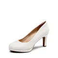 Produktbild: DREAM PAIRS Damen Pumps Anzugschuhe Klassische High Heels für Damen mit Plateau für Business und Arbeit,Size 40,Weiss-Pu,SDPU2365W