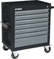 Produktbild: STIER Werkstattwagen BLACK-Edition, unbestückt, Werkzeugwagen, Montagewagen, mit kugelgelagerten Schubladenschienen, 7 Schubladen, Traglast je Schublade 35kg, Max. Belastung 300kg, Vollgummibereifung