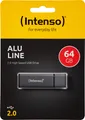 Produktbild: Intenso USB 2.0 Stick 64GB, Alu Line, anthrazit (R) 28MB/s, (W) 6.5MB/s, Retail-Blister 3521491