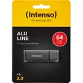 Produktbild: Intenso USB 2.0 Stick 64GB, Alu Line, anthrazit (R) 28MB/s, (W) 6.5MB/s, Retail-Blister