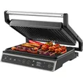 Produktbild: Olvy Kontaktgrill, 1800W, Elektrogrill Sandwichmaker, 7 Programme, Paninimaker, Grilltoaster indoor Grill, PFAS-freie Platten, Tisch Grill