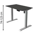 Produktbild: Kerkmann Schreibtisch Move 1, anthrazit / silber, elektrisch höhenverstellbar, 100 x 74-123 x 60cm