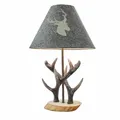 Produktbild: LOBERON® Tischlampe Lodge, Kiefernholz,Eisen, Polyresin, H/Ø ca. 42/28 cm, grau/braun