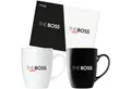 Produktbild: BRUBAKER Tasse Kaffeetassen The Boss The Real Boss mit Grußkarte, 2-tlg., Keramik, Kaffeebecher - 300 ml Tassen Geschenkset - in Geschenkbox