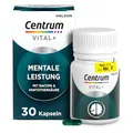 Produktbild: Multivitamin - Centrum Vital+ Mentale Leistung, für mentale Leistungsfähigkeit & Zellregeneration**, Bacopa, Phosphatidylserin & -cholin, Pantothensäure, Jod, Vitamin B12, 30 Kapseln-