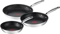 Produktbild: Tefal Pfannen-Set Duetto+, langlebige Antihaftversiegelung, Thermo-Signal, Edelstahl (Set, 3-tlg., 3x Bratpfannen Ø 20/24/28 cm), Edelstahl-Griff, Induktionspfanne, für aller Herdarten geeignet,G732S3