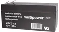 Produktbild: Multipower MPC3-12 117718 Bleiakku 12V 3Ah Blei-Vlies (AGM) (B x H x T) 67 x 66 x 134mm Flachstecker 6.35mm Zyklenfest