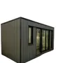Produktbild: JVmoebel Gartenhaus Modernes Holzhaus in Grau mit großen Fenstern und offener Wohnküche, (Camping Haus), Made in Europe