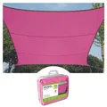 Produktbild: Perel Sonnensegel, Segel Sonnenschutz für Terrasse und Pool, wasserabweisend, UV-Schutz, 4 Edelstahl-O-Ringe, 3.6 x 3.6 m, 160 g/m², Polyester, quadratisch, Fuchsia